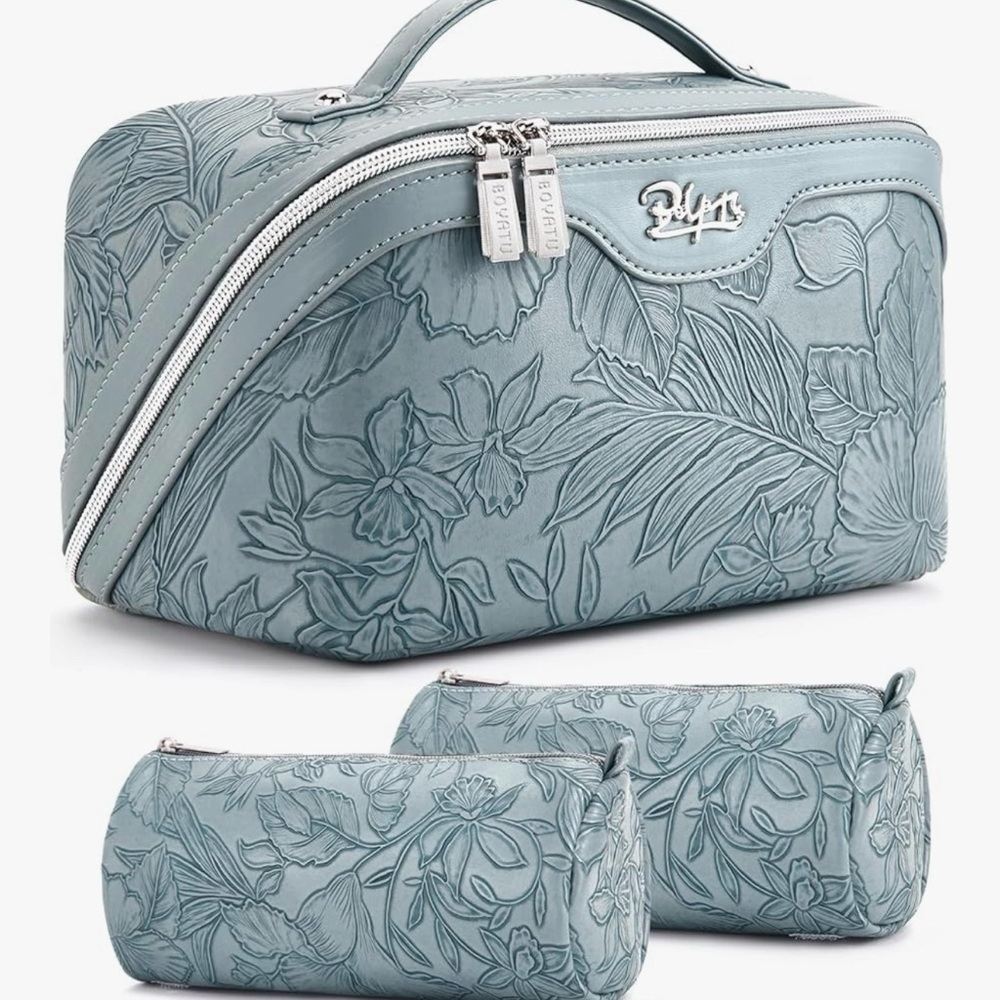 Travel Makeup Bags Cosmetic Organizer Bag: 3-Set Large Capacity Make up Bag